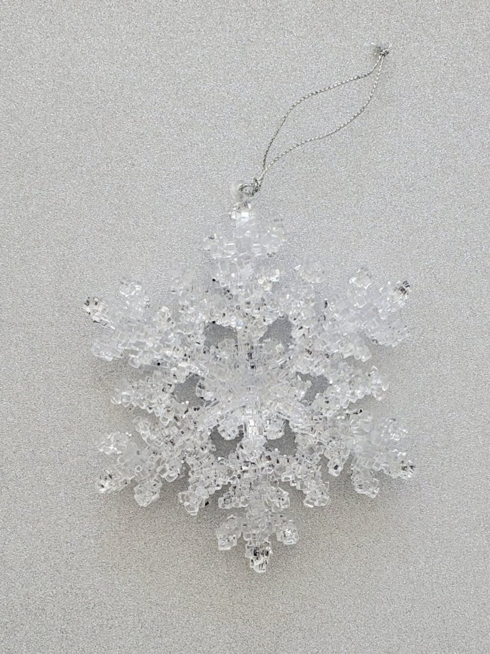 3D Clear Snowflake Ornament